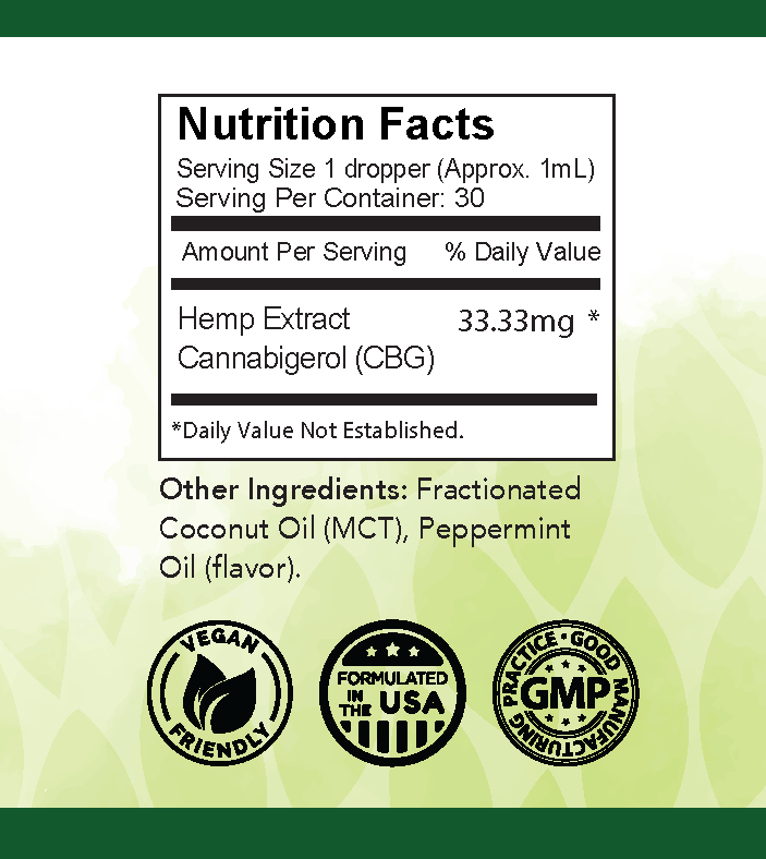 CBG Tincture Drops with MCT