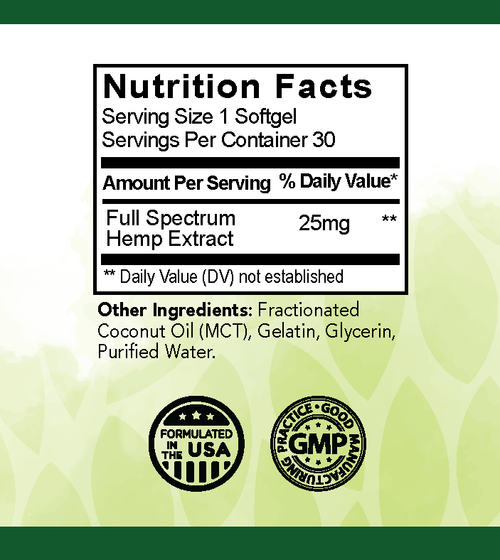 Full Spectrum Softgels 25mg CBD
